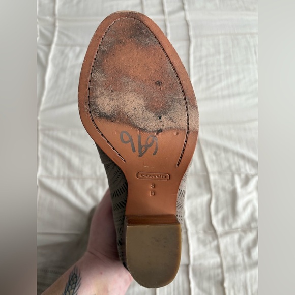 Coach Grey Suede Ankle Boots with Cutout Detail (Size 8B) - Picture 6 of 7